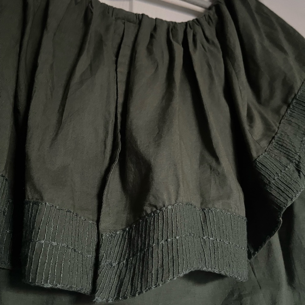 NWT, Elegant Green Ruffled Women's Top - Mirth Pondicherry Top - Picture 3 of 7